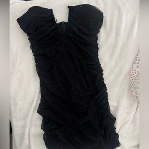 AKIRA Black Glitter Mini Dress